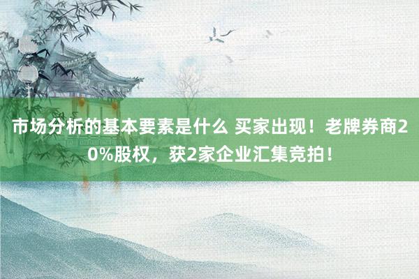 市场分析的基本要素是什么 买家出现！老牌券商20%股权，获2家企业汇集竞拍！