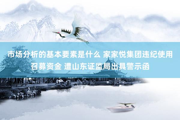 市场分析的基本要素是什么 家家悦集团违纪使用召募资金 遭山东证监局出具警示函