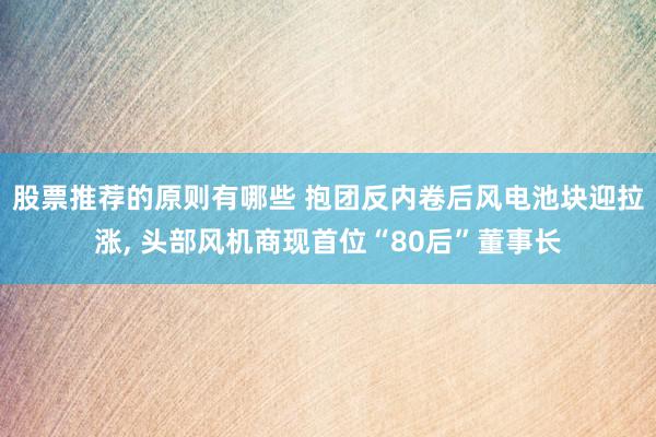 股票推荐的原则有哪些 抱团反内卷后风电池块迎拉涨, 头部风机商现首位“80后”董事长