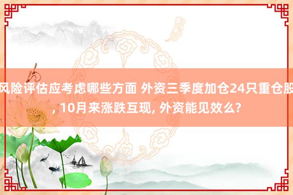 风险评估应考虑哪些方面 外资三季度加仓24只重仓股, 10月来涨跌互现, 外资能见效么?