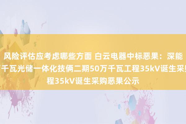 风险评估应考虑哪些方面 白云电器中标恶果：深能疏勒200万千瓦光储一体化技俩二期50万千瓦工程35kV诞生采购恶果公示