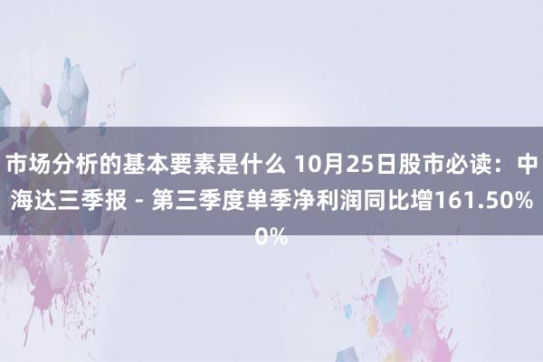 市场分析的基本要素是什么 10月25日股市必读：中海达三季报 - 第三季度单季净利润同比增161.50%