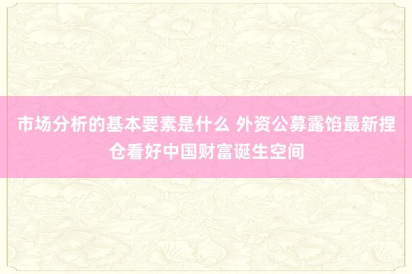 市场分析的基本要素是什么 外资公募露馅最新捏仓看好中国财富诞生空间