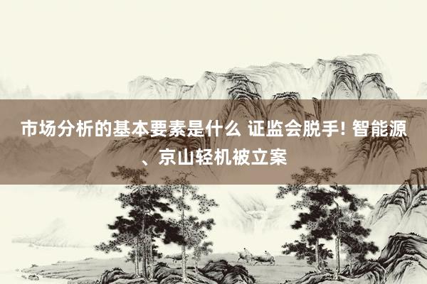 市场分析的基本要素是什么 证监会脱手! 智能源、京山轻机被立案