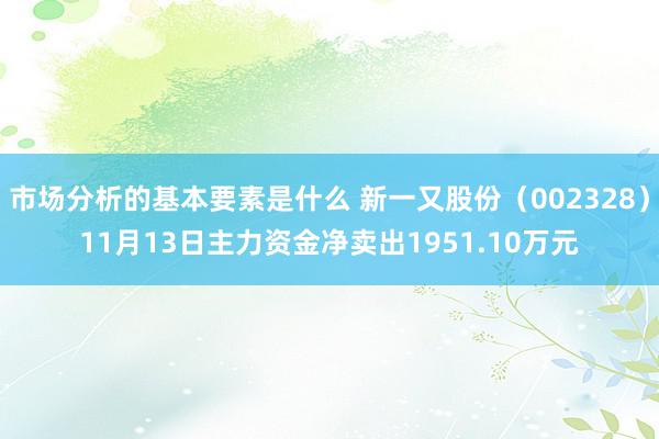 市场分析的基本要素是什么 新一又股份（002328）11月13日主力资金净卖出1951.10万元