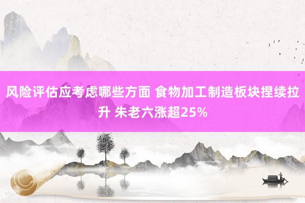 风险评估应考虑哪些方面 食物加工制造板块捏续拉升 朱老六涨超25%