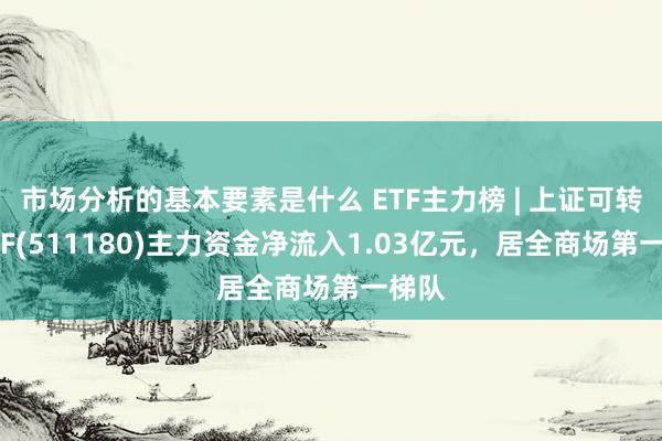 市场分析的基本要素是什么 ETF主力榜 | 上证可转债ETF(511180)主力资金净流入1.03亿元，居全商场第一梯队