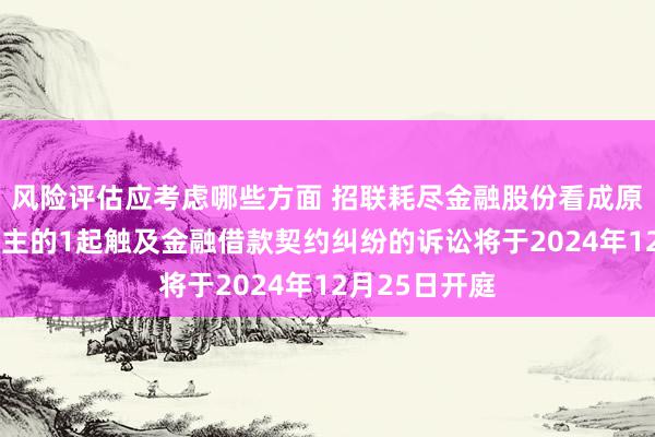 风险评估应考虑哪些方面 招联耗尽金融股份看成原告/上诉东谈主的1起触及金融借款契约纠纷的诉讼将于2024年12月25日开庭