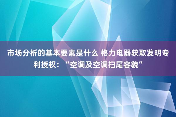 市场分析的基本要素是什么 格力电器获取发明专利授权：“空调及空调扫尾容貌”