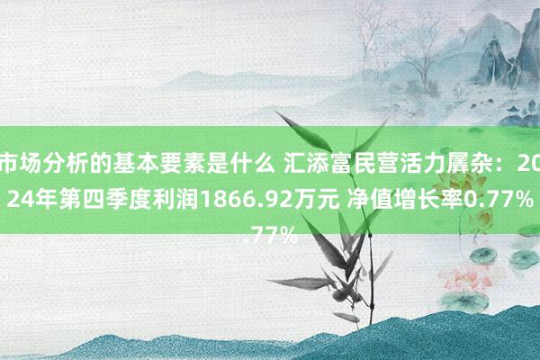 市场分析的基本要素是什么 汇添富民营活力羼杂：2024年第四季度利润1866.92万元 净值增长率0.77%