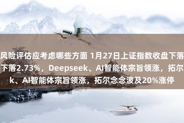 风险评估应考虑哪些方面 1月27日上证指数收盘下落0.06%，创业板指下落2.73%，Deepseek、AI智能体宗旨领涨，拓尔念念波及20%涨停