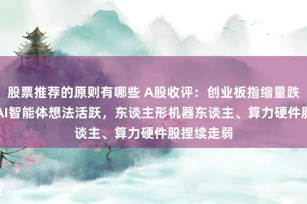 股票推荐的原则有哪些 A股收评：创业板指缩量跌2.73%，AI智能体想法活跃，东谈主形机器东谈主、算力硬件股捏续走弱