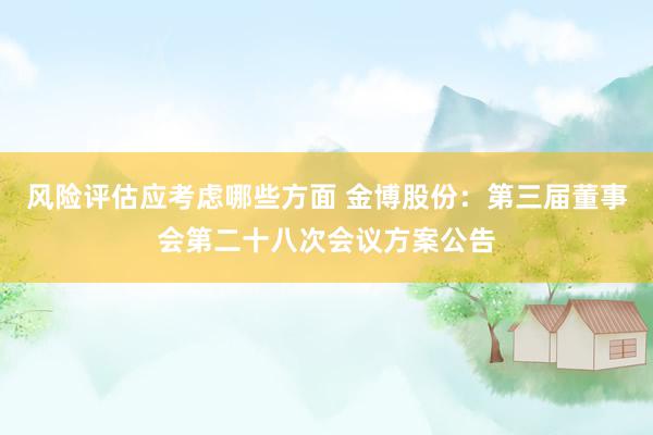 风险评估应考虑哪些方面 金博股份：第三届董事会第二十八次会议方案公告