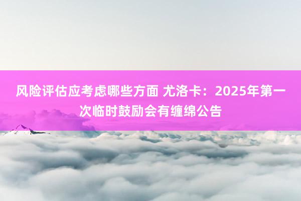 风险评估应考虑哪些方面 尤洛卡：2025年第一次临时鼓励会有缠绵公告